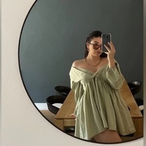 ASOS Cotton Poplin Wrap Mini Smock Dress